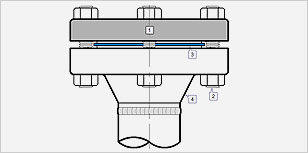 1-Blind flange | 2-Stud Bolt | 3-Gasket | 4-Other flange